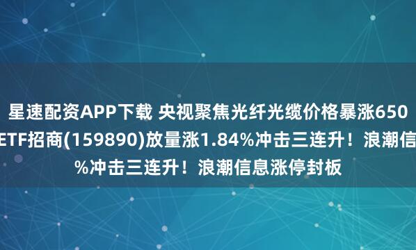 星速配资APP下载 央视聚焦光纤光缆价格暴涨650%！云计算ETF招商(159890)放量涨1.84%冲击三连升！浪潮信息涨停封板